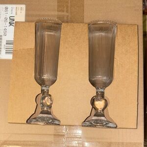 5/$8 Elegant Clear Glass Flute Set